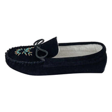 Women's Fleece Lined Beaded Suede Moccasins