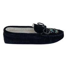 Women's Fleece Lined Beaded Suede Moccasins
