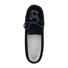 Women's Fleece Lined Beaded Suede Moccasins