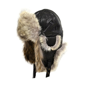 Coyote Fur Aviator Hat (Clearance Size 2XL only)