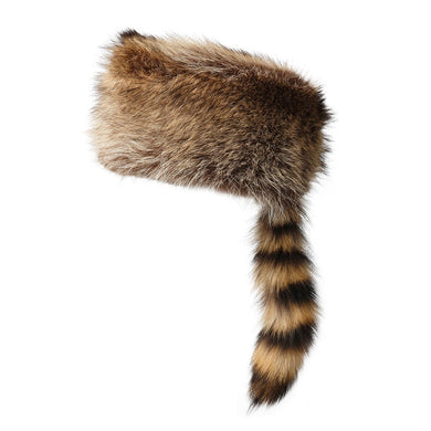 Rabbit Fur Hat with Raccoon Tail for Adult and Youth