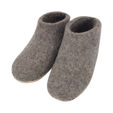Unisex Natural Wool Felt Ankle Slippers
