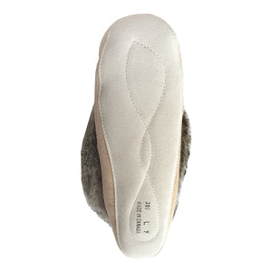 Women's Sheepskin Lined Rabbit Fur Beaded Moccasins