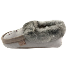 Women's Sheepskin Lined Rabbit Fur Beaded Moccasins