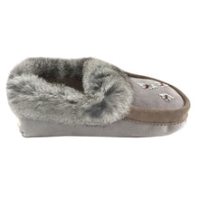 Women's Sheepskin Lined Rabbit Fur Beaded Moccasins