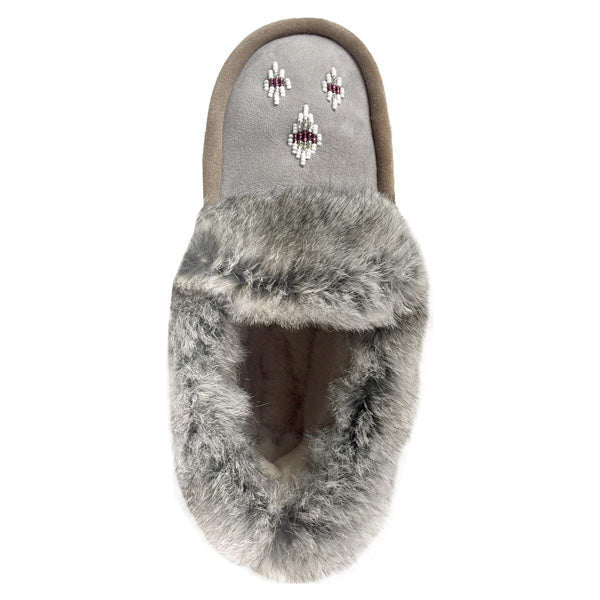 Woman's Mahogany Mink Slippers with Sheepskin lining