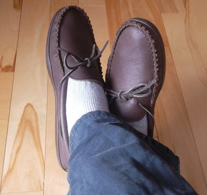 Men's Earthing Moccasin Shoes Fudge Moose Hide