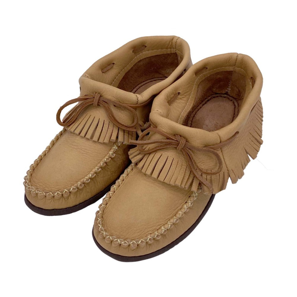 Women's Authentic Native American Fringed Ankle High Moccasin