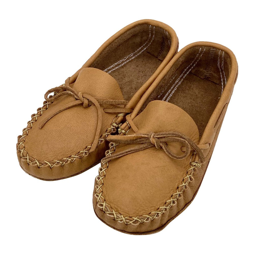 Women's Wide Fit Genuine Leather Traditional Style Moccasin Slippers ...