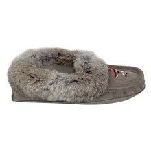 Men's Rabbit Fur Thunderbird Beaded Moccasins
