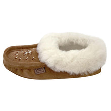 Women's Sheepskin Trim Beaded Moccasins