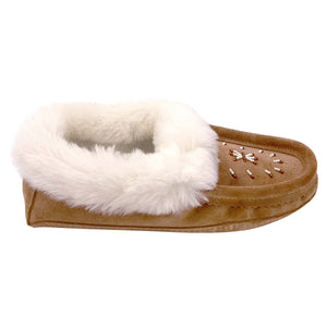 Women's Sheepskin Trim Beaded Moccasins