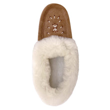 Women's Sheepskin Trim Beaded Moccasins