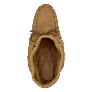 Women's Maple Moose Hide Fringed Moccasin Shoes