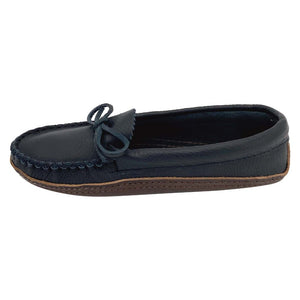 Women's Earthing Moccasins Moose Hide with Heavy Oil Tan Soles