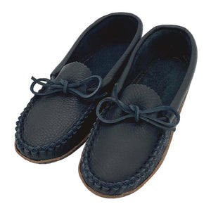 Women's Earthing Moccasins Moose Hide with Heavy Oil Tan Soles