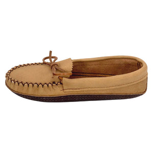 Women's Earthing Moccasins Moose Hide with Heavy Oil Tan Soles