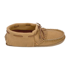 Women's Earthing Moccasins Moose Hide Fringed Soft Sole