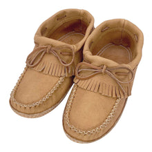 Women's Earthing Moccasins Moose Hide Fringed Soft Sole