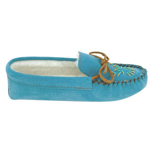 Women's Fleece Lined Beaded Suede Moccasins