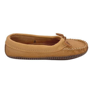 Women's Earthing Moccasins Ballet Flat with Heavy Oil Tan Soles