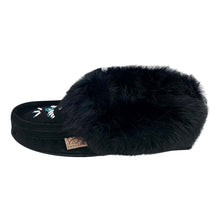 Women's Rabbit Fur Thunderbird Beaded Moccasins