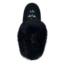 Women's Rabbit Fur Thunderbird Beaded Moccasins