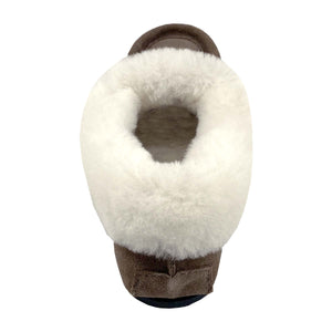 Women's Sheepskin Lined Beaded Crepe Sole Moccasins