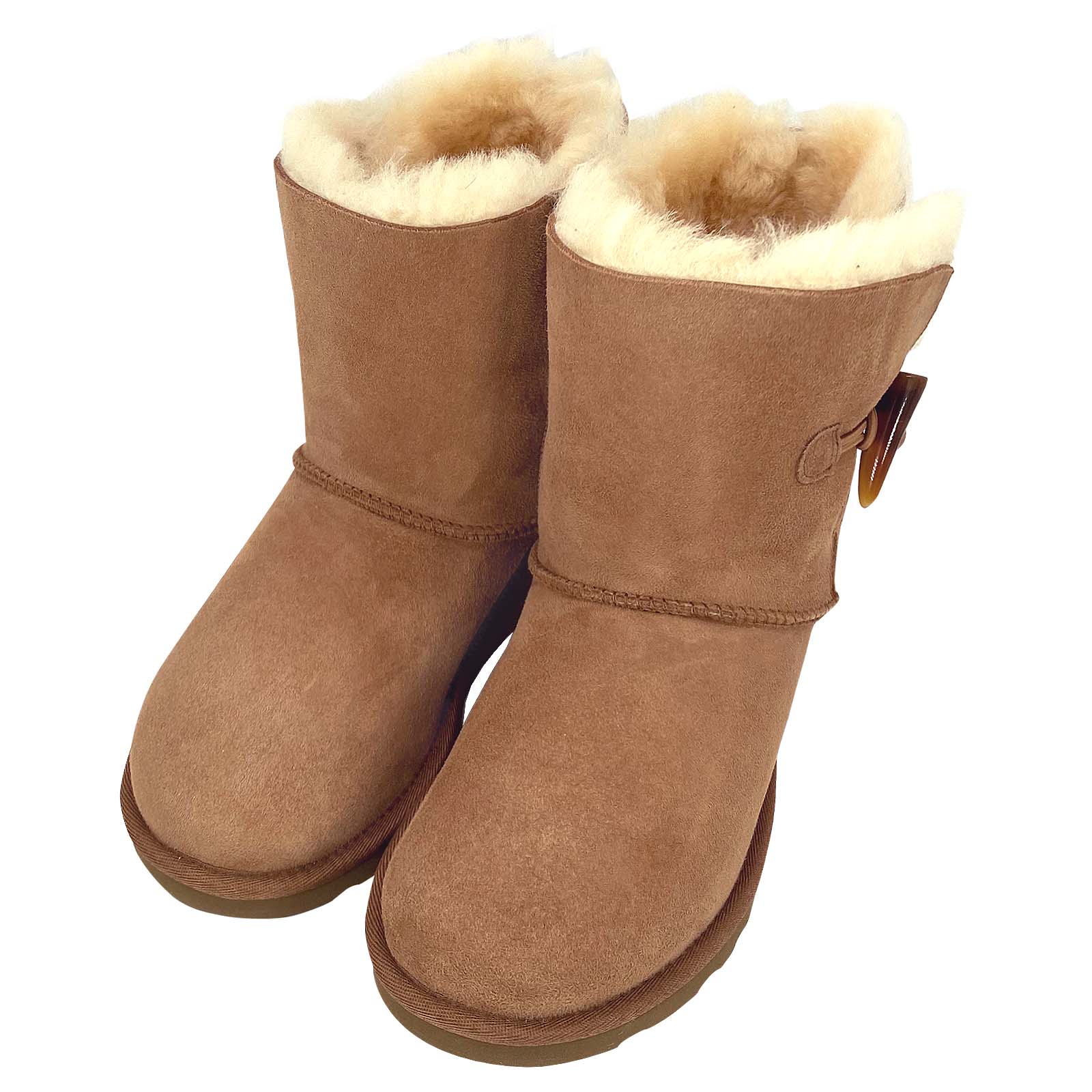 Women's Genuine Sheepskin Toggle Button Winter Boots – Moccasins